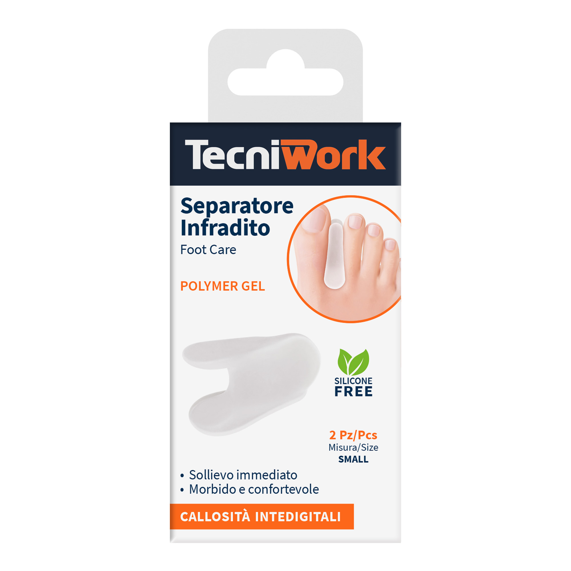 Separatore infradito per dita dei piedi in Tecniwork Polymer Gel trasparente 2 pz